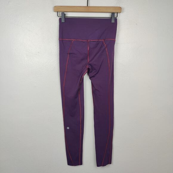 Lululemon Like Nothing 7/8 Tight Womens 4 Darkest Magenta Nulux Running Gym - Picture 3 of 6